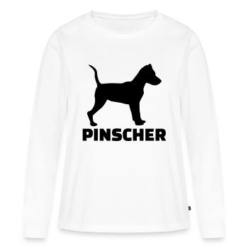 Pinscher - T-shirt manches longues Premium bio Femme - blanc - Devant - Julia (174cm)