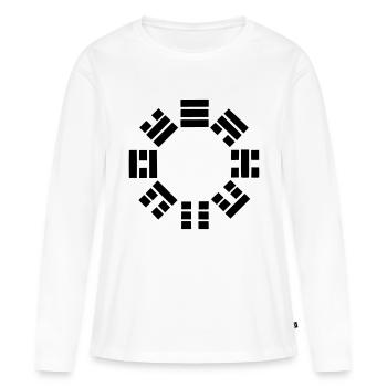 symbole octogonal bagua taoïsme feng shui - T-shirt manches longues Premium bio Femme - blanc - Devant - Julia (174cm)