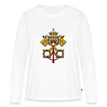 symbole emblème drapeau du Vatican Italie - T-shirt manches longues Premium bio Femme - blanc - Devant - Julia (174cm)