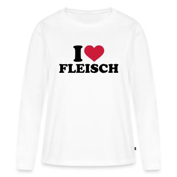 Fleisch - Frauen Premium Bio Langarmshirt - Weiß - Vorne - Julia (174cm)