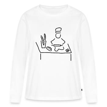 brot backen - Frauen Premium Bio Langarmshirt - Weiß - Vorne - Julia (174cm)