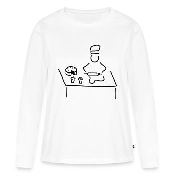 konditor backt kuchen - Frauen Premium Bio Langarmshirt - Weiß - Vorne - Julia (174cm)