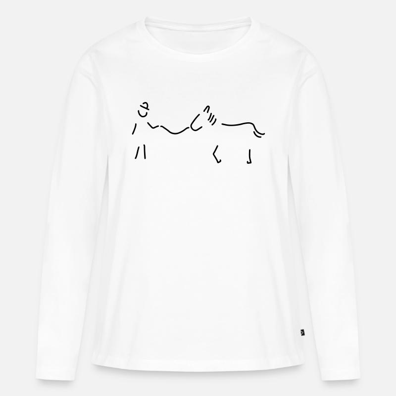 pferdeflüsterer - Frauen Premium Bio Langarmshirt - Weiß