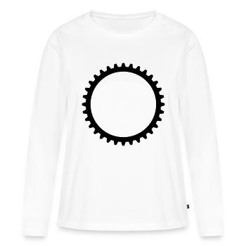 mechanical gear mechanical round serrated clockwork - Women's Premium Organic Long Sleeve Shirt - white - Front - Julia (174cm)