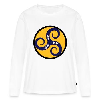 TRISKELL AUX HERMINES - T-shirt manches longues Premium bio Femme - blanc - Devant - Julia (174cm)