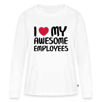 I Heart My Awesome Employees - T-shirt manches longues Premium bio Femme - blanc - Devant - Julia (174cm)