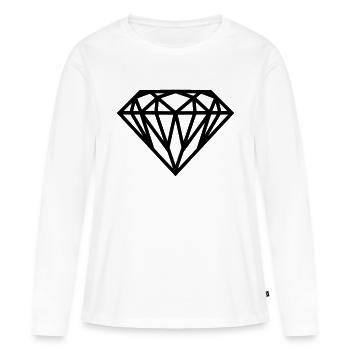 Diamant - T-shirt manches longues Premium bio Femme - blanc - Devant - Julia (174cm)