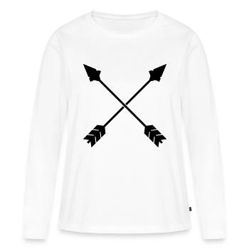 Pfeile - Frauen Premium Bio Langarmshirt - Weiß - Vorne - Julia (174cm)