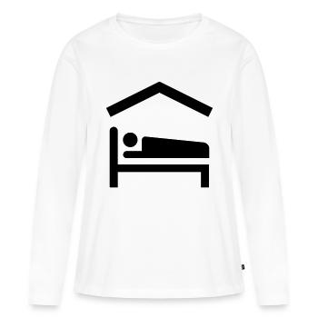 Bed, Backpacker, House, Haus, Herberge - T-shirt manches longues Premium bio Femme - blanc - Devant - Julia (174cm)