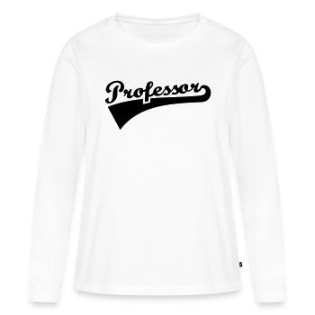 Professor - Frauen Premium Bio Langarmshirt - Weiß - Vorne - Julia (174cm)