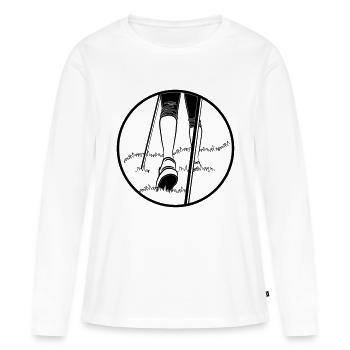 chaussures de marche aller - T-shirt manches longues Premium bio Femme - blanc - Devant - Julia (174cm)