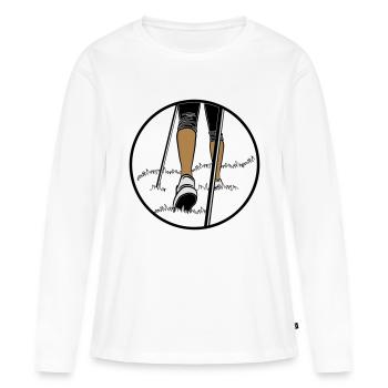 chaussures de marche aller - T-shirt manches longues Premium bio Femme - blanc - Devant - Julia (174cm)