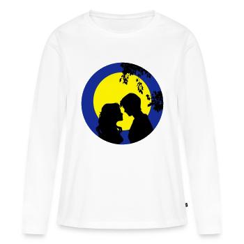 pleine lune liebespaar - T-shirt manches longues Premium bio Femme - blanc - Devant - Julia (174cm)