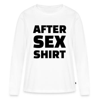 sexe / drague / seduction / fête / sexy / sex - T-shirt manches longues Premium bio Femme - blanc - Devant - Julia (174cm)