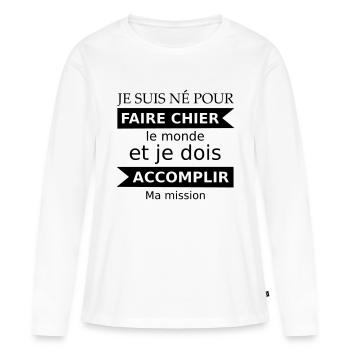 Faire chier - Frauen Premium Bio Langarmshirt - Weiß - Vorne - Julia (174cm)