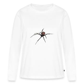 Spinne - Schwarze Witwe - Aquarell Zeichnung - Frauen Premium Bio Langarmshirt - Weiß - Vorne - Julia (174cm)