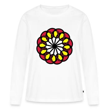 mandala - T-shirt manches longues Premium bio Femme - blanc - Devant - Julia (174cm)