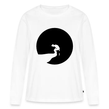 design logo klippe sonne mond nacht werwolf groß k - Frauen Premium Bio Langarmshirt - Weiß - Vorne - Julia (174cm)
