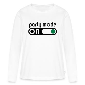 Party Mode On (Fêter / Allumer Interrupteur) - T-shirt manches longues Premium bio Femme - blanc - Devant - Julia (174cm)