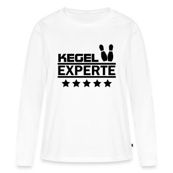 kegel experte - Frauen Premium Bio Langarmshirt - Weiß - Vorne - Julia (174cm)