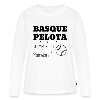 Pelote Basque Pelotari Sport Sportif - T-shirt manches longues Premium bio Femme - blanc - Devant - Julia (174cm)