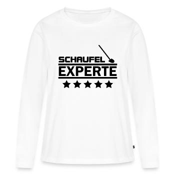 schaufel experte - Frauen Premium Bio Langarmshirt - Weiß - Vorne - Julia (174cm)