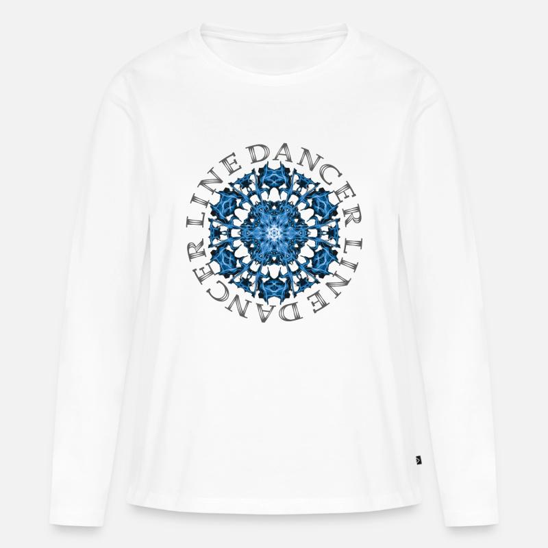 kl_linedance42a - Frauen Premium Bio Langarmshirt - Weiß