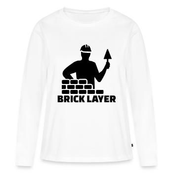 Brick layer - Women's Premium Organic Long Sleeve Shirt - white - Front - Julia (174cm)