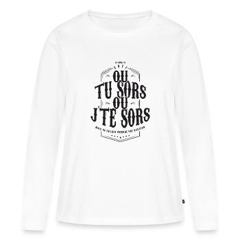 Dikkenek scène culte - T-shirt manches longues Premium bio Femme - blanc - Devant - Julia (174cm)
