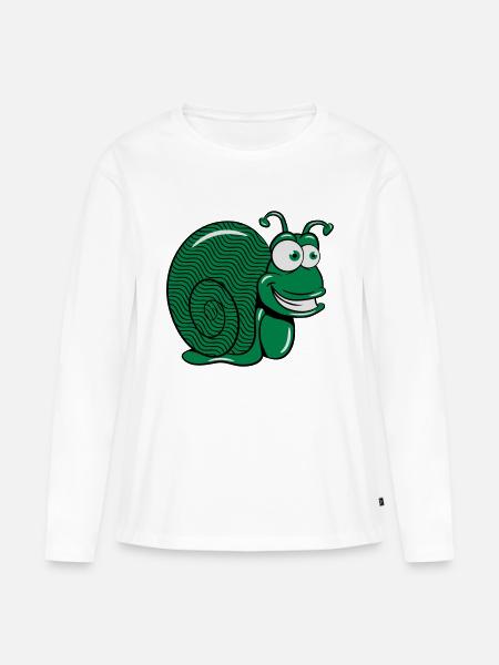 schnecke lustig witzig - Frauen Premium Bio Langarmshirt - Weiß