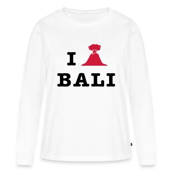 I Love Bali - Mount Agung - T-shirt manches longues Premium bio Femme - blanc - Devant - Julia (174cm)