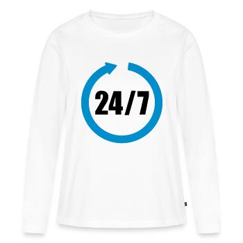 24 Heures - T-shirt manches longues Premium bio Femme - blanc - Devant - Julia (174cm)