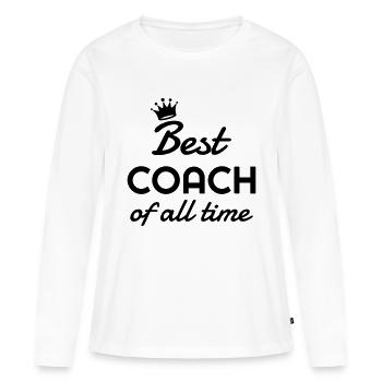 Coach / Coaching / Entraineur / Sport - T-shirt manches longues Premium bio Femme - blanc - Devant - Julia (174cm)