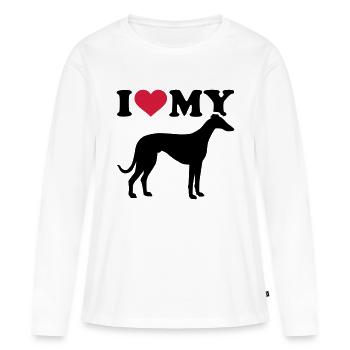 Italian Greyhound - T-shirt manches longues Premium bio Femme - blanc - Devant - Julia (174cm)