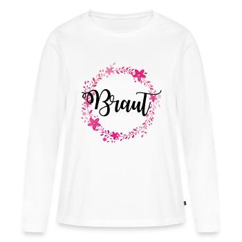 braut kranz - Frauen Premium Bio Langarmshirt - Weiß - Vorne - Julia (174cm)