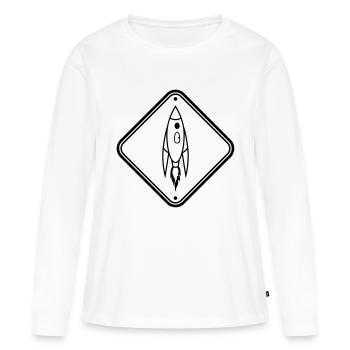 Shield Note Rocket - Women's Premium Organic Long Sleeve Shirt - white - Front - Julia (174cm)