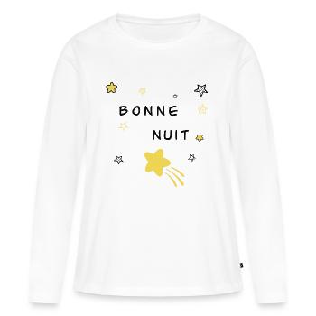 Bonne nuit - T-shirt manches longues Premium bio Femme - blanc - Devant - Julia (174cm)
