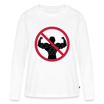 Aucun culturiste interdit - T-shirt manches longues Premium bio Femme - blanc - Devant - Julia (174cm)