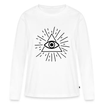 Eye triangle rays - Women's Premium Organic Long Sleeve Shirt - white - Front - Julia (174cm)