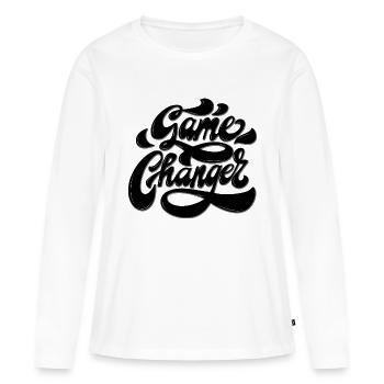 Game Changer - Frauen Premium Bio Langarmshirt - Weiß - Vorne - Julia (174cm)