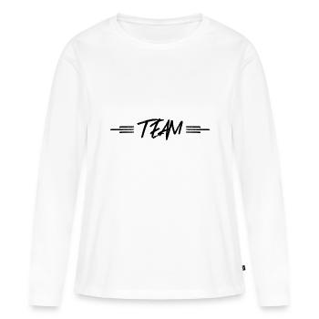 team dashed - Women's Premium Organic Long Sleeve Shirt - white - Front - Julia (174cm)