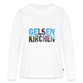 Gelsenkirchen à Schalke Mining - T-shirt manches longues Premium bio Femme - blanc - Devant - Julia (174cm)