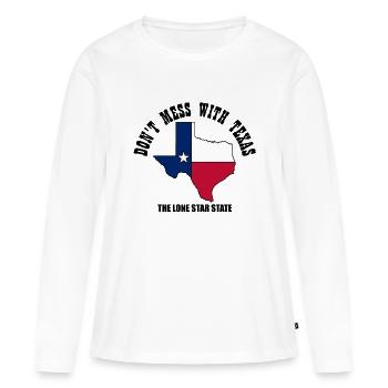 Don’t mess with Texas - T-shirt manches longues Premium bio Femme - blanc - Devant - Julia (174cm)