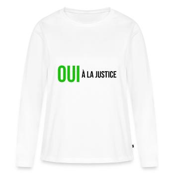 oui à la justice - T-shirt manches longues Premium bio Femme - blanc - Devant - Julia (174cm)
