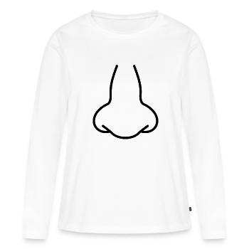 nez - T-shirt manches longues Premium bio Femme - blanc - Devant - Julia (174cm)