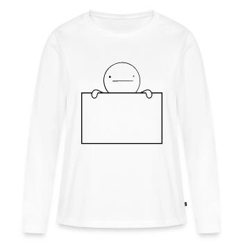 Homme de signe ennuyé - T-shirt manches longues Premium bio Femme - blanc - Devant - Julia (174cm)