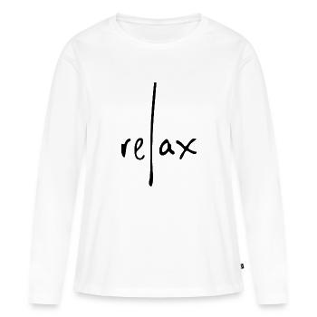 relax vacancess mûr détends chill out cool - T-shirt manches longues Premium bio Femme - blanc - Devant - Julia (174cm)