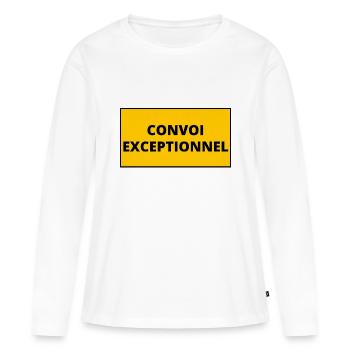 CONVOI EXCEPTIONNEL - T-shirt manches longues Premium bio Femme - blanc - Devant - Julia (174cm)