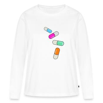 pills variant - Frauen Premium Bio Langarmshirt - Weiß - Vorne - Julia (174cm)