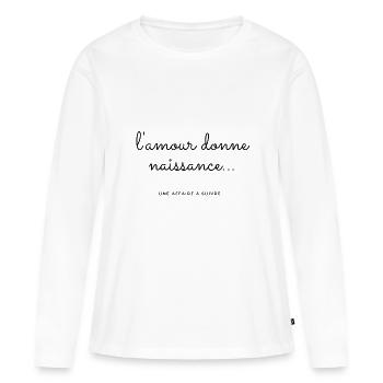 amour et naissance - T-shirt manches longues Premium bio Femme - blanc - Devant - Julia (174cm)